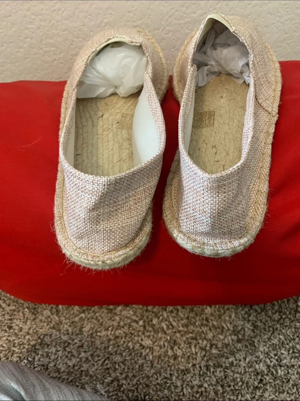 Men’s Casual Slip-On Espadrilles in Light Peach